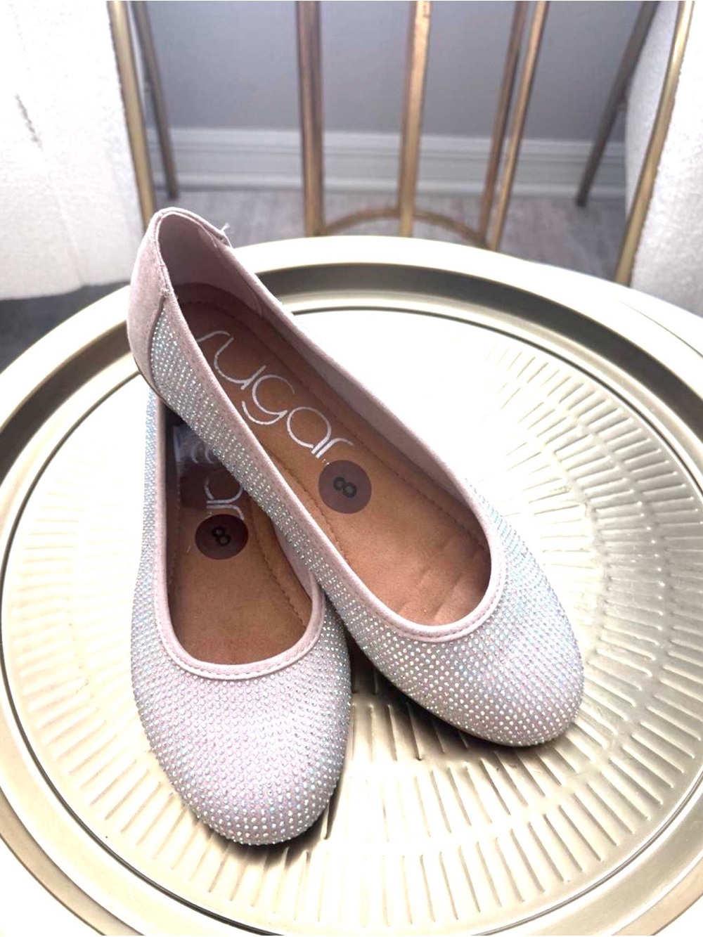 Sugar Sparkle Pink Rhinestone Ballet Flats